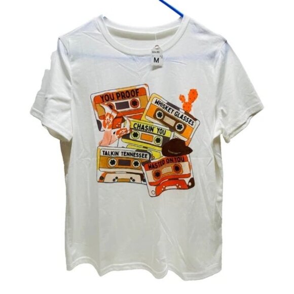 Morgan Wallen Cassette Tape T-Shirt Women's Medium Country Western Graphic Tee - Picture 1 of 7